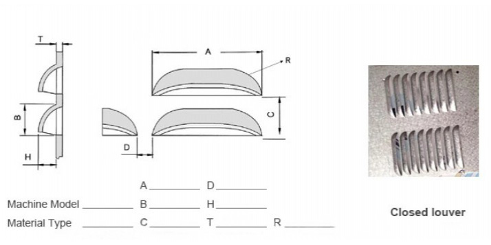 Chày cối đột dập CNC khe lỗ thông hơi